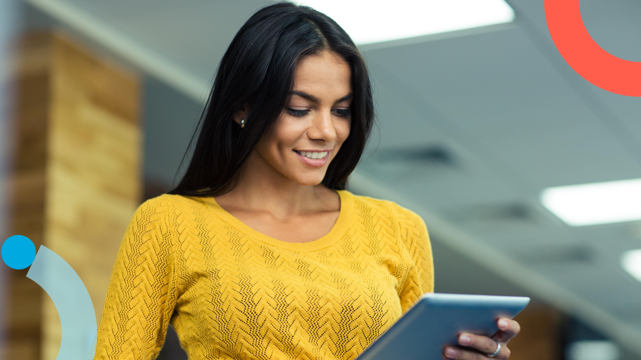 Woman looking at iPad