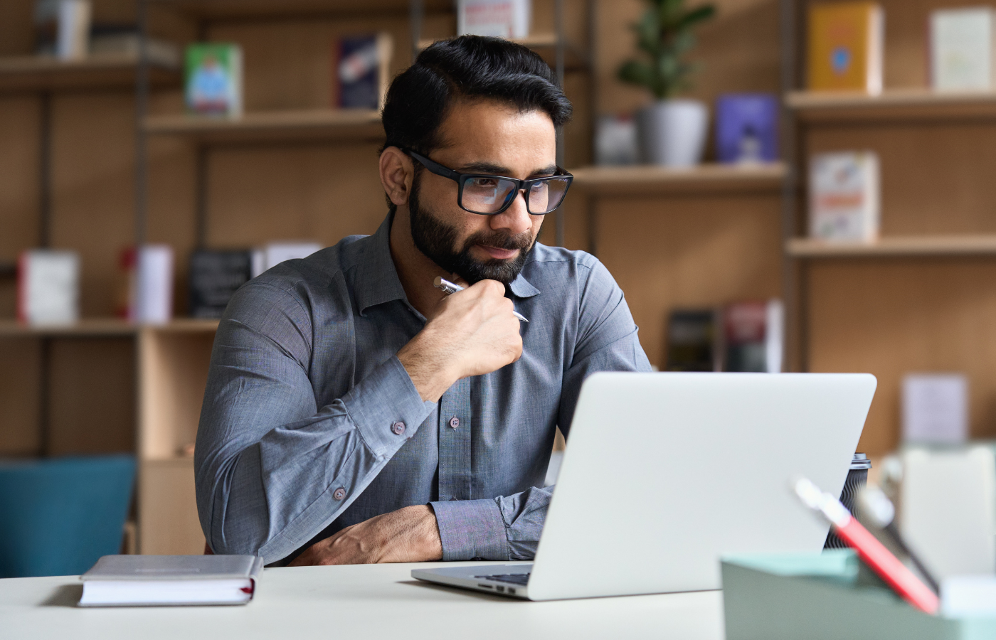 Man looking at computer