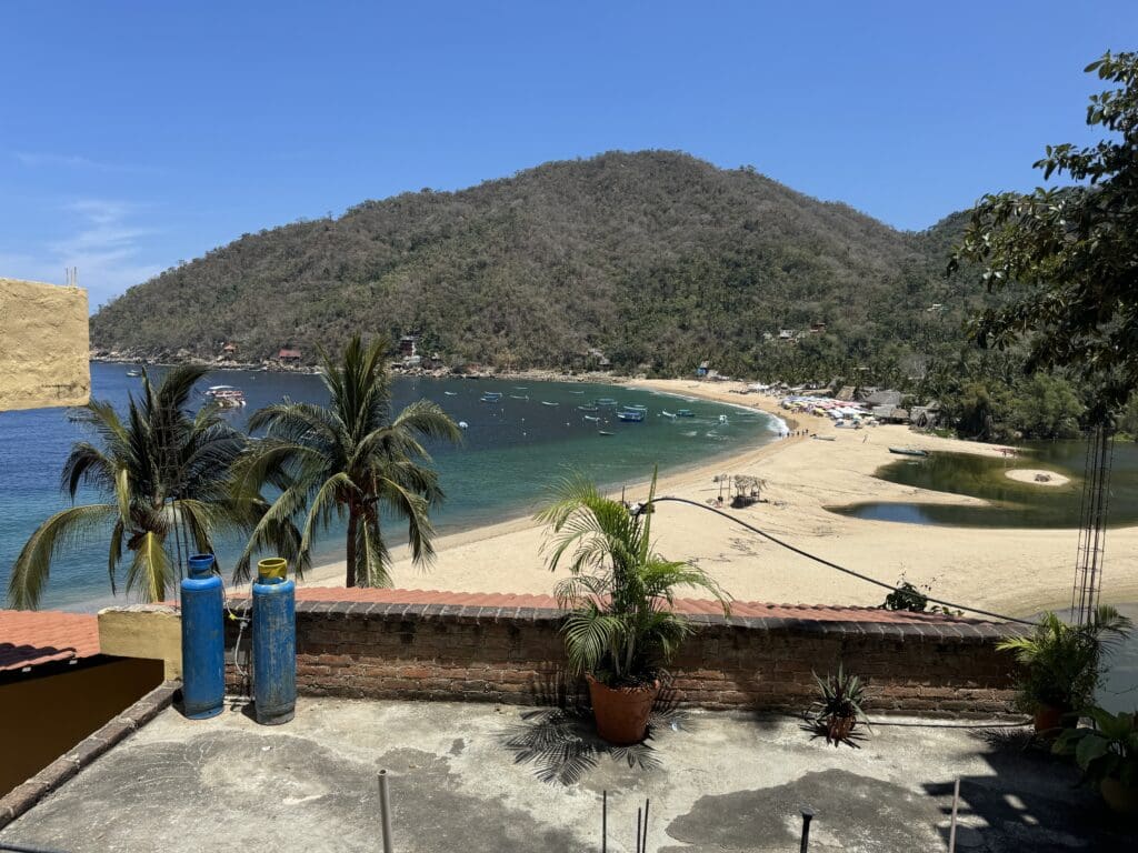 A view of a beautiful beach and sea